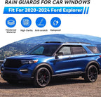 4pcs Window Visors Compatible with 2020-2025 Ford Explorer Front+Rear Smoke Tint Sun/Rain Guard Outside Mount Tape-On Vent 2021 2022 2023 2024