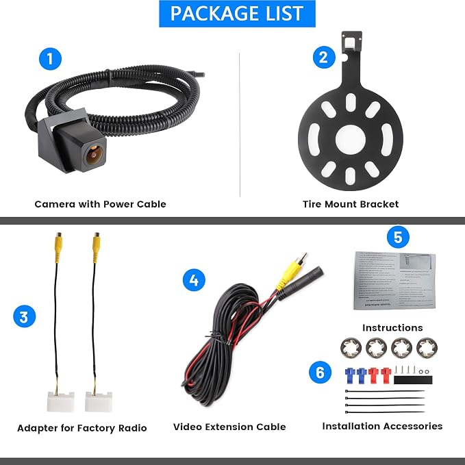 Classic 1.0 Backup Camera for Jeep Wrangler Spare Tire Mount 2007-2018, Rear View Reverse Aftermarket Camera for JK JKU Rubicon Sahara Sport Unlimited Removable Guidelines w/OEM Monitor Adapter