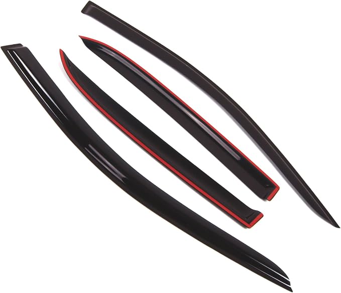 Outside Mount Window Vent Visors Rain Guards Compatible with Honda Accord Sedan 2003-2007 | Side Window Wind Deflectors Rain Shields | Smoke Tinted, 4 Pcs Set, DGWV-210
