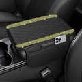 Bling Car Center Console Cover, Leather Car Arm Rest Cover Cushion with 2 Storage Bags, Universal Auto Armrest Protector Storage Box, Bling Accessories Interior for Most Vehicles (Yellow)
