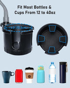 Car Cup Holder Expander with Phone Holder | 2 in 1 Car Phone Mount & Cup Holder, Adjustable 360° Rotation Gooseneck, U-shaped Handle Slot, Fits Phone and Drinking Bottle