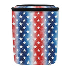 American Flag Star Print Car Trash Can with Lid, 4th of July Leak Proof Auto Trash Bag Hanging Vehicle Garbage Can Multipurpose Storage Container for Back Seat Road Trip
