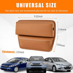 Car Seat Gap Organizer, Premium Leather Auto Seat Storage Box, Vehicle Adjustable Front Seat Gap Filler, Car Seat Side Pocket Organizer for Phones, Glasses, Keys, Money, Cards (Khaki)