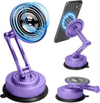 All-Metal Alloy Long Arm Magnetic Suction Cup Car Phone Mount(Purple) | Strong Powerful Magnetic Heavy-Duty Windshield Dash 360° Mechanical Rotation Cell Mobile Phone Vehicle Bracket for All Cars