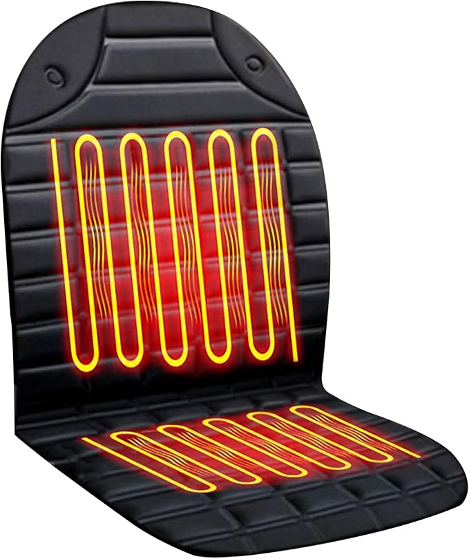 FOTN Heated Seat Covers, Fast Heating Heated Seat Warmer High-Low Heating Settings, UL Listed,Black,Upgrade., LT0614
