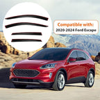 4pcs Smoke Tint Window Visors Compatible with 2020-2025 Ford Escape, Set of 4 Front+Rear Sun Rain Guard Vent Outside Mount Tape On Style Acrylic