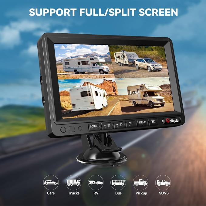 Dual Magnetic Wireless Backup Cameras - HD1080P 7” DVR Monitor, Stable Signal for RV/Trailer/Truck/Tractor/Camper/Hitch/Travel, 1-Min Install-Free, Clear Night Vision Back Up Camera (ACT702)