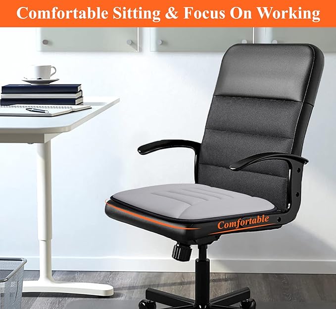 Car Seat Cushion with 1.2inch Comfort Memory Foam, Seat Cushion for Car and Office Chair (Gray)