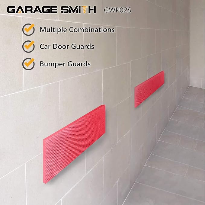 GWP02S Garage Wall Protector Car Door Protectors, Designed in Germany (4, Red)