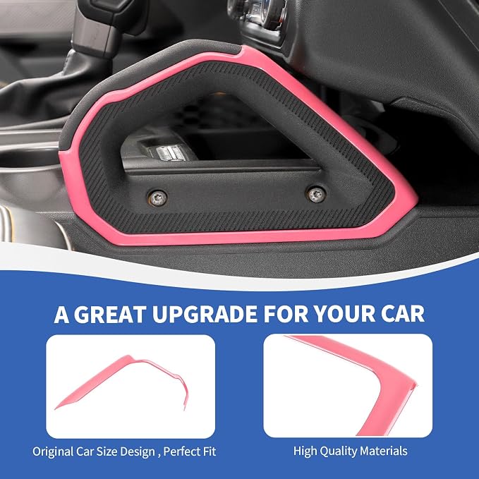 Center Console Dash Grab Handle Cover Trim Compatible with 2021-2024 Ford Bronco Interior Accessories, Pink (Not for Bronco Sport)