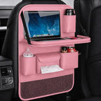 Car Seat Organizers,Multi-functional Back Seat Protectors, Storage Pouches, and Tray Holders (for Cars, Kids, Seat Back and Rear Seats)（Pink 1 Pcs）