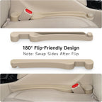 Car Seat Gap Filler Set of 2, Soft Foam Multifunctional Seat Side Gap Filler with Organizer & Hook Function, 3in1 Gap Stopper Universal Fit Car SUV Truck Fill The Gap Between Seat & Console