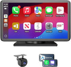 Wireless Apple CarPlay Screen with Fast Auto Connect, 7" Portable Android Auto Display for Car, Backup Camera, Bluetooth Audio, Voice Assistant & GPS Navigation