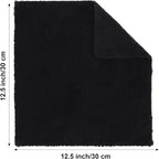 30 Pcs 12.5 x 12.5 Inch Edgeless Microfiber Plush Towels for Cars Detailing Drying Wash Polishing Absorbent Cleaning Cloths, 500 GSM (Black)