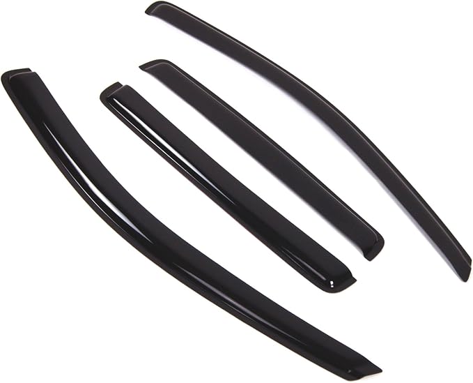 WD2-268 Dark Smoke 4 Pcs Set Window Visor (Outside Mount) Deflector Rain Guard Compatible with 2007-2010 Jeep Compass
