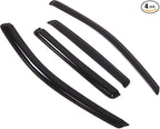 Outside Mount Window Vent Visors Rain Guards Compatible with Jeep Compass 2007-2010 | Side Window Wind Deflectors Rain Shields | Smoke Tinted, 4 Pcs Set, DGWV-268