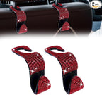 2 Pack Car Hooks, Bling Rhinestones Crystal Hooks, Auto Seat Back Organizers, Car Decorations Backseat Hanger, Car Seat Hooks Perfect for Holding Handbags, Clothes, Purses and Water Bottles