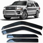 Tape on Car Side Window Visors Vent Window Shade Fit 97-17 Ford Expedition, Sun Rain Guards Wind Deflectors 94233, 4-Piece Set