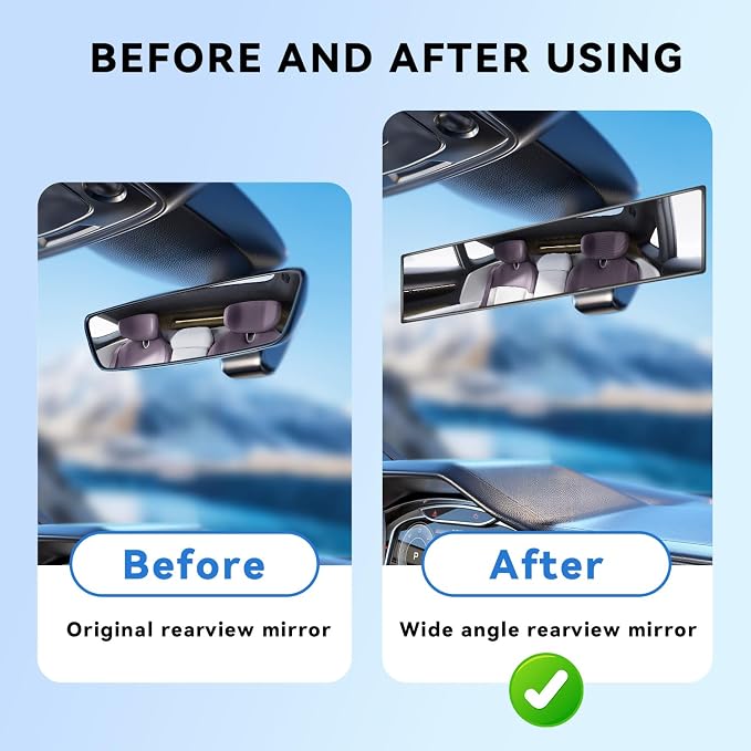 Rear View Mirror Car Accessories Blind Spot For Clip on Seat Facing Big Rearview Mirrors Baby Men Women Hyundai Cars Panoramic Necessities Decor Interior Cute Automotive for Truck SUV (Clear)