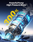 Tire Inflator Portable Air Compressor, 150PSI Air Pump for Car Tires with Tire Pressure Gauge, 3X Faster One Click Smart Cordless Tire Air Pump for Car, Motorcycle, Bike, Ball and More