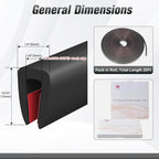 Edge Trim, 1/8" (3mm) Rubber Edge Trim, Flexible Self Adhesive U Channel Edge Protector for Glass, Mirror, Plywood, Steel Panel Sharp Edges, U Shaped Peel and Stick Trim, Black Color, 20Ft