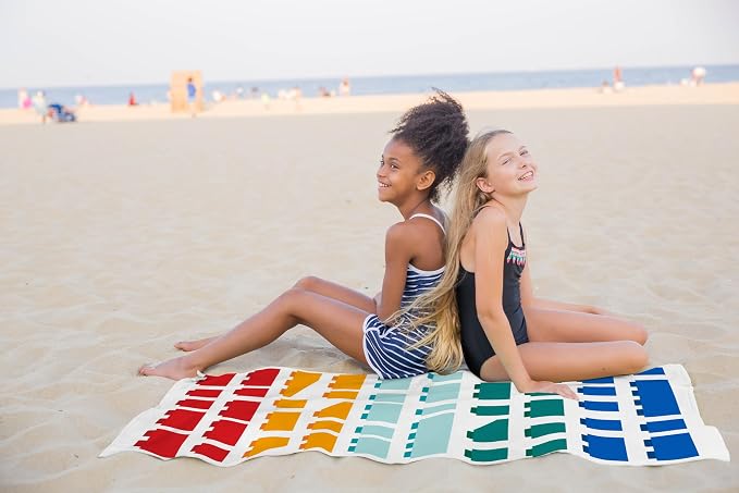 Children Beach Towel - 100% Cotton Super Soft Absorbent Bath Towel, 28" x 58" Inch Lightweight for Travel, Official Licensed Product, Multi - LEGO®