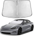 Windshield Sunshade Compatible for Tesla Model S Plaid 2021-2024 2025 2026, Sun Visor for Front Windshield & Window Sun Shade Cover, UV Heat Blocker & Protector, Car Accessories