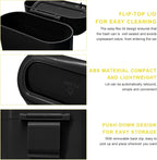 Car Trash Can Bin with Lid, Mini Portable Auto Garbage Can with 15Pcs Trash Bags, Waterproof Leakproof Small Garbage Organizer, Car Dustbin for Vehicle, Home, Office (Black)