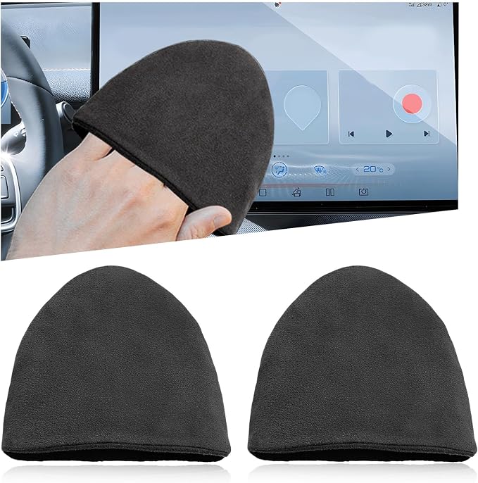 Car Screen Cleaner, 4.72×3.93" Microfiber Auto Screen Cleaning Pad, Foldable Touch Screen Cleaner Cloth for Vehicle Dashboard LCD Display, Interior Car Accessories (Triangle, 2PCS)