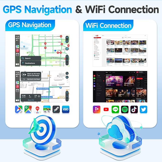 Android 13 Car Radio for Hyundai Elantra 2011 2012 2013 Stereo Upgrade with Wireless Carplay Android Auto 9'' IPS Touchscreen with GPS Navigation Bluetooth SWC WiFi Backup Camera MIC（4+64G）