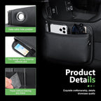 2 PCS Car Seat Side Storage Pocket, Leather Self-Adhesive Car Seat Storage Pouch, 5.94" x 7.44" Multifunctional Convenient Auto Organizer Bag for Phone Keys Sunglass & Wallet (Black)