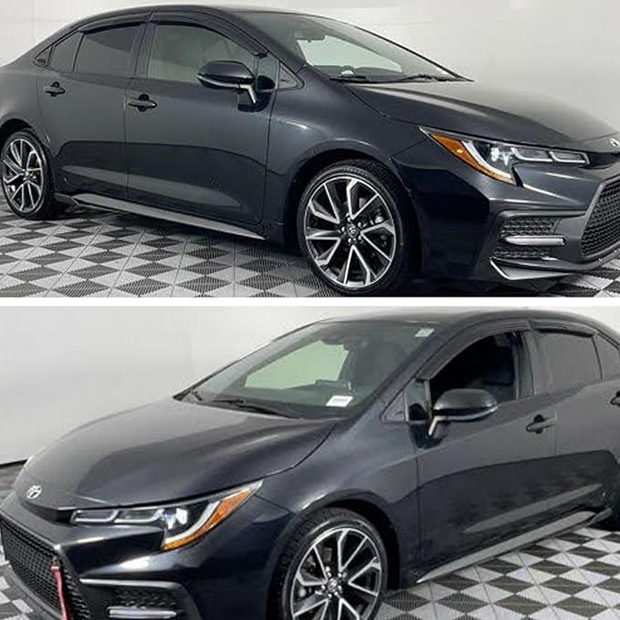 Tape-on Rain Guards Wind Deflectors for Toyota Corolla Hatchback 2019-2026,Front & Rear Window Vent Visors,4 Piece Set,Smoke Tint