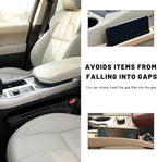 2 PCS Car Seat Gap Filler, Multi-Purpose Auto Seats Gaps Filler Side Organizer with Storage Slot, Super Flexible Gap Blocker Between Seat and Center Console, Car Accessories (Black)