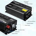 1000W Power Inverter for Car, 12V DC to 110V AC Converter with 3.0A USB Type-C Outlets, 12 Volt Car Cigarette Lighter Battery Inverter for Vehicles