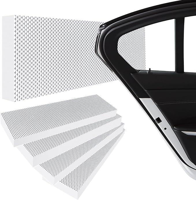 Garage Wall Protector for Car Door, Thick Self Adhesive EVA Foam Car Door Edge Bumper Guard | Waterproof Anti-Scratch Wall Cushion Strips for Garage Parking, Universal Fit All Vehicles (White,4 Pack )