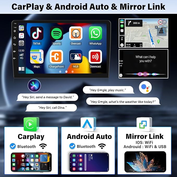 4G+64G for Subaru Impreza 2003-2006 Android 13 Stereo Radio Wireless CarPlay Android Auto GPS Navigation 9" 1280 * 720P Touch Screen Bluetooth-5.0 FM/RDS 32-EQ WiFi Mirror Link SWC+ Camera Mic