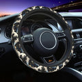 Japanese Wave Black Steering Wheel Cover Car Accessories Cute for Women Girls Girly Universal 15 Inch Neoprene Auto Interior Decor Anti Slip Car Truck Protector