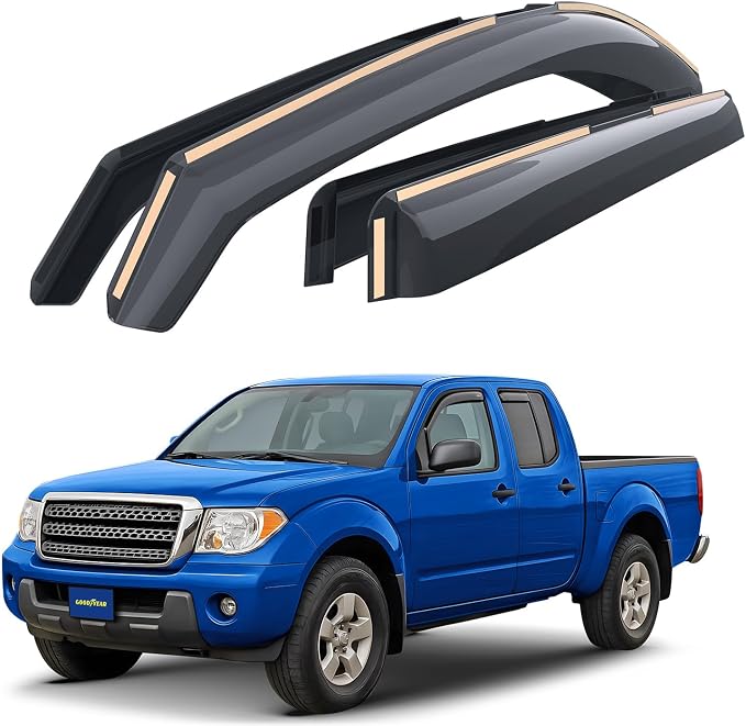 Goodyear Shatterproof in-Channel Window Deflectors for Suzuki Equator 2009-2012 Crew Cab, Rain Guards, Window Visors for Cars, Vent Deflector, Car Accessories, 4 pcs - GY007868