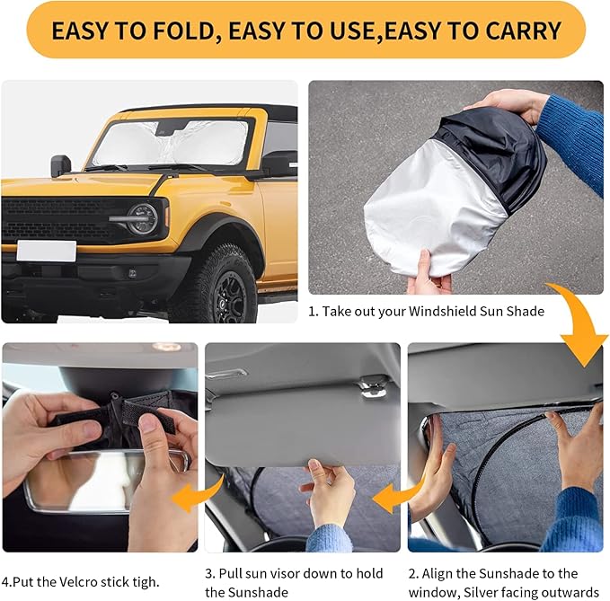 for Subaru Impreza Windshield Sun Shade Fit for Crosstrek Baja XV Crosstrek 2012-2025 Foldable Sunshade Car Sun Visor Cover Protector 210T Reflective Shade Blocks UV Rays Car Accessories L