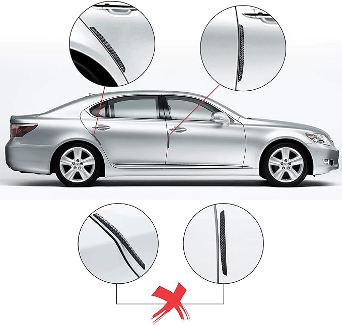 4 Pcs Car Door Anti-Collision Strip Door Edge Guards Anti-Rub Protector Trim Carbon Fiber Texture Car Door Corner Bumper Protector Anti-Scratch Universal for All Cars SUV (I)