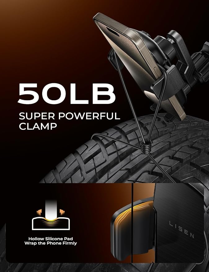 Universal Phone Holders for Your Car, [Never Fall Off] Car Vent Cell Phone Mount [Big Phone Friendly] Gifts Accessories for Women Men fit iPhone 17 16 15 14 13 12 All Smartphones, Black | Wider Clamp & Metal Hook Air Vent Phone Mount for Car Hold...