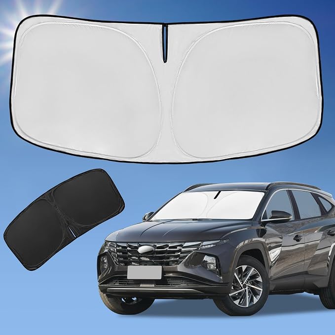 for Hyundai Tucson 2022-2024 2025 2026 Sun Shade Sunshade Windshield Cover | 4-Layer Shade Custom Fit Tucson 240T Retractable, Blocks UV Rays, Front Window Shade Car Accessories
