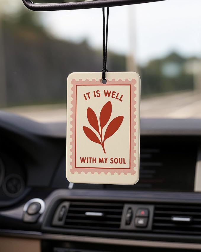 Christian Car Air Freshener 6 Pcs Coconut Scented, Lemon Strawberry Religious Bible Car Accessories Mirror Decor for Women, Christian Hanging Air Freshener for Cars Closet Drawer Books
