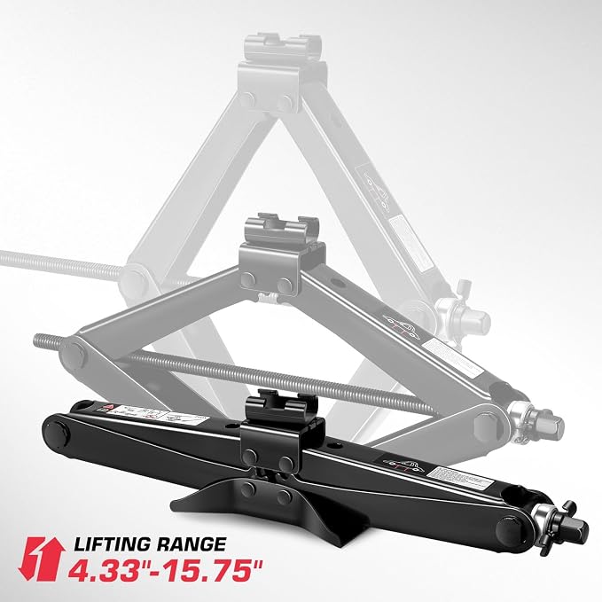 2 Ton Jack Kit Scissor Jack for Car, Tire Jack Tool Kit Universal Emergency Kit with Lug Wrench, Tire Changing Kit Portable Ideal for SUV and Auto,TOOLS-00777