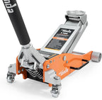 Floor Jack, 3 Ton Aluminum and Steel Low Profile Hydraulic Car Jack with Dual Pump System, Rapid Lift, Orange