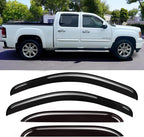Window Visors Rain Guards Deflectors for 07-13 Chevy Silverado/GMC Sierra 1500, 07-14 Silverado/Sierra 2500HD 3500HD Crew Cab/Avalanche/Suburban/Yukon XL,Window Wind Deflectors Vent Shade 4-PCS Set