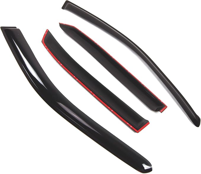 Outside Mount Window Vent Visors Rain Guards Compatible with Toyota Avalon Sedan 2001-2004 | Side Window Wind Deflectors Rain Shields | Smoke Tinted, 4 Pcs Set, DGWV-412