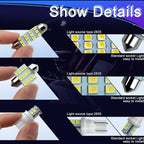 Interior Car Lights, Car Led Bulb, LED Interior Replacement Bulbs of 24 Sets for Interior Map Dome Lights and License Plate Courtesy Lights