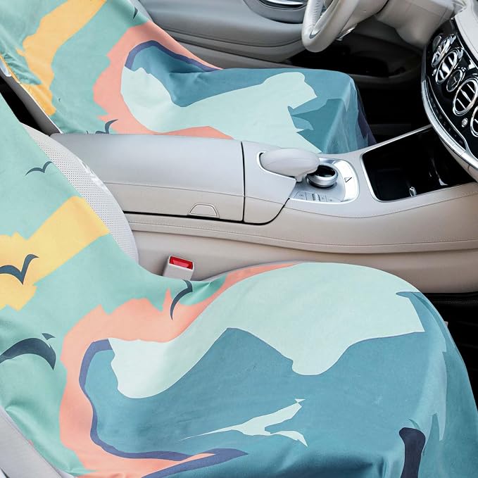 Car Seat Towel Covers with Storage Bag, 63 x 32 Inch Universal Non Slip Waterproof Sweat Protector for Car Truck, Gym Swimming Running, Machine Washable(2 Pack,Sasquatch)