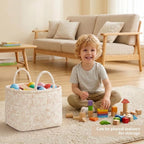 Floral Fabric Storage Basket Car Interior Storage Basket Underwear Sundries Laundry Baskets Supplies Home Organizer Bag (Pink Floral)